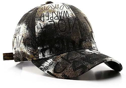 VPTMRP Hip Hop Hat Graffiti Print Baseball Cap Unisex Verstellbare Kappe, Coffee Black, M-L