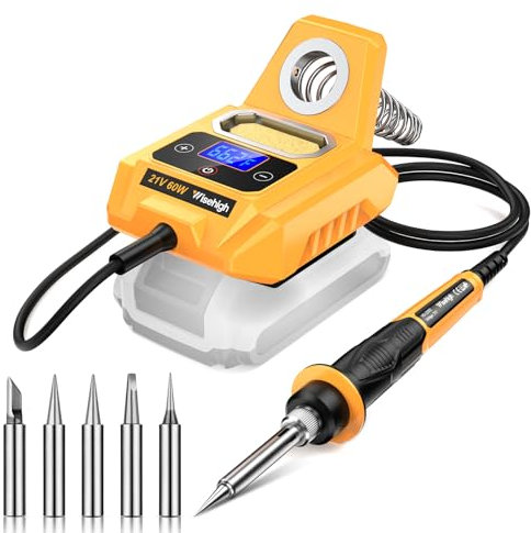 Cordless Soldering Station for Dewalt 20V Max Battery - Electric Digital LCD Display Soldering Iron Station Fast Heating Up Soldering Station for DIY, Appliance Repair (Battery Not Included)