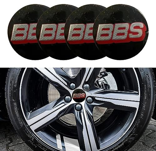 VeroCh 4 Stück 56MM Auto Center Nabenkappen Aufkleber,Für BBS,ABS Emblem Aufkleber Wasserdicht Staubdicht Ersetzbar Radnabenabdeckung,B