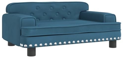 vidaXL Hundebett, Hundekissen mit weicher Polsterung, Hundesofa Hundecouch für kleine Hunde Haustiere, Haustierbett Katzenbett, Blau Samt