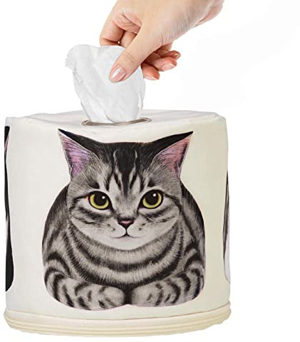 Taschentuchbox mit Cartoon-Katzen-Motiv, Aufbewahrungstasche für Taschentuchspender | schöne Serviettenbox, Taschentuchhalter, Heimdekoration, Taschentuchbox, Tierpapier-Aufbewahrungsbox Zorq