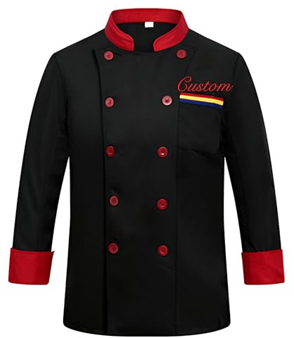 Dobraya Maßgeschneiderte Unisex-Kochmäntel Personalisierte Kochjacke Mit Schürze Lange ärmel Kochuniform Für Herren in Der Küche Set Mit Bestickten Jacken