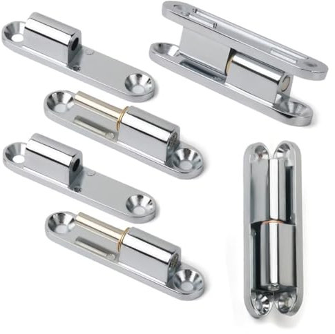 CXML&DASHE 4 x Türscharnier, Einschraubscharnier, abnehmbar, Zinklegierung, geräuschloses Scharnier, 180 Grad drehbar, für alle Arten von Türinstallationen geeignet, 60MM