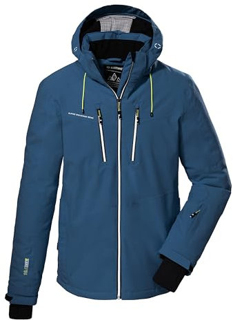 killtec Herren Skijacke/Funktionsjacke mit abzippbarer Kapuze und Schneefang KSW 44 MN SKI JCKT, mittelblau, XXL, 38698-000