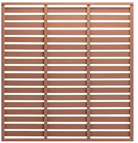 Gaseeto Zaunelement WPC 180 x 180 cm Lamellenzaun ohne Posten Sichtschutzzaun Braun Gartenzaun Windschutz Zaun Zaunelement Terrasse Garten