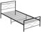 Panana Single Metal Bed Frame with Headboard and Footboard, Underbed Storage Space(3FT,Black)