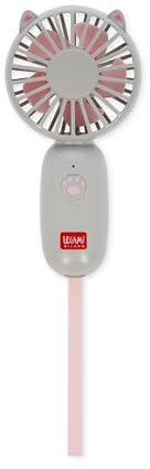 Legami - Mini Ventilatore Portatile Ricaricabile, Mini Fan, Ventilatore Gatto Piccolo Tascabile a 3 Velocità, USB Ricaricabile, 6 x 12 x 3,5 cm, Kitty