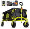 Maximuv 233L Heavy-Duty Folding Wagon with Built-in Cool Box Lid | All-Terrain Beach Trolly & Festival Cart | Collapsible Outdoor Trolley on Wheels | Portable Camping & Picnic Cart | 120kg Capacity