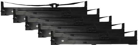 vhbw 5x Farbband Schriftband kompatibel mit Epson LQ-2090IIN, LQ-2090II, LQ-2090 Nadeldrucker, Bondrucker - Schwarz