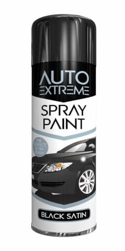 PEBBLE HUG All Purpose Spray Paint, Black Satin Aerosol Paint, Ideal and Perfect Finish for Cars, Bikes, Vans, Metal and Wood, Quick Drying, Safe and Durable, 250ml (1 Pcs)