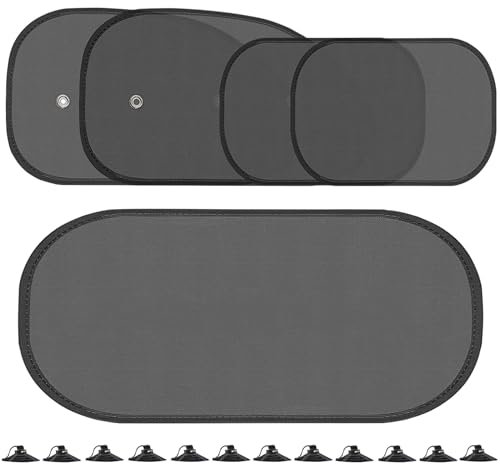 5 Stück Sonnenblende Autofenster, Sonnenschutz Auto mit UV Schutz Universal Sonnenblende Auto Fenster Autoscheiben Sonnenschutz, für Heckscheiben und Seitenscheibe
