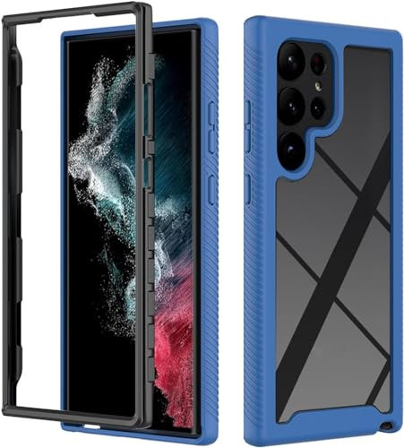 WEIHUAD Schutzhülle für Samsung Galaxy S24 Ultra, S24 Plus, S24, weicher Rand, stoßfest, mit Displayschutz, Kameraschutz, kratzfeste Abdeckung, militärischer Schutz, S24 Plus, Blau