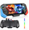 Controller for Nintendo Switch/OLED Inline Gaming Handle with 6-axis Gyroscope Function RGB, Silver Hall 3D joystick, Game card storage function Controller, Adjustable TURBO/Dual Motor Vibratio