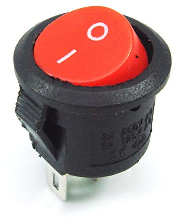 Interruttore a bilanciere SPDT Pulsante nero rosso On/On Interruttore a bilanciere rotondo AC 6A/125V 3A/250V Micro Switches