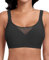 Ganado Soutien Gorge sans Armature Dentelle Push up Bralette Femme Col en V Brassière Comfit Brassiere sans Coutures, Noir, XXL