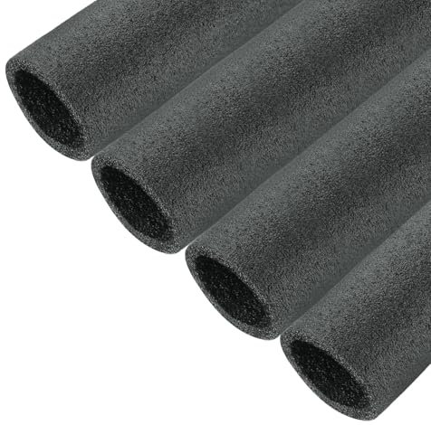sourcing map 4pcs Pipe Insulation Foam Tube Pipe Lagging 60mm(2 3/8 Inch) ID 80mm OD 3ft Freeze Protection for Copper Pipe, Black