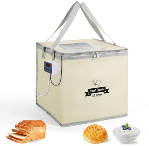 Molgayol Bread Dough Proofer with Heater, Electric Bread Proofer Kit Pizza Dough Proofing Box Temperature Control Proofing Accessories for Making Bread, Yogurt, Natto, Handmade Soap