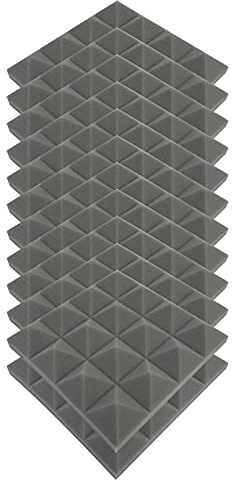 Akustikschaumstoff Akustikpaneele, 1. 2 STÜCKE 25X25X5CM. Schalldämmung Akustikschaum Fliesen Geräusche Klangabsorption Klangbehandlung Studio Raumabsorption Fliesenschaum(Gray)