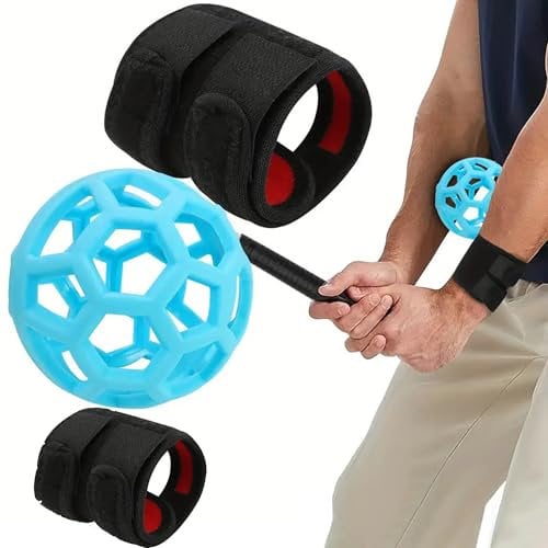 WYFCR 2 wristbands 1 ball,Golf Swing Trainer Ball, Golf Training Golf Swing Trainer Aid Golf Smart Ball, Wrist Trainer For Golfer Beginner,Golfs Wrist Brace for Golfers, golf grip trainer