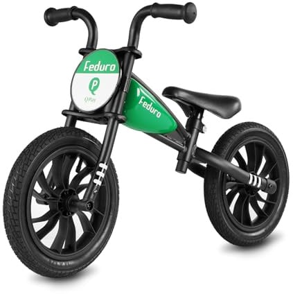 QPLAY Kinder-Laufräder für Jungen und Mädchen im Alter von 3 bis 6 Jahren, 30,5 cm (12 Zoll) Kleinkind-Laufrad ohne Pedal, Laufrad mit verstellbarem Sitz, Rennsport, Geschenk, Spielzeug