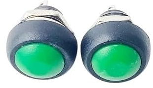 Due pin fai da te reset piccolo interruttore a pulsante momentaneo interruttori elettrici a tromba(Green)