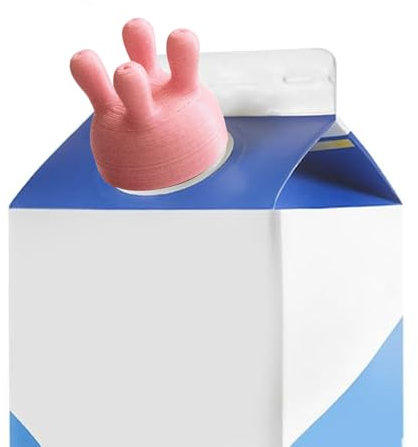 Hemousy Funny Pouring Milk Bottle Cap, Cow Udder Milk Carton Cap, Printing Boxed Milk Diverter - Pour Spout Covers for Milk Bottles