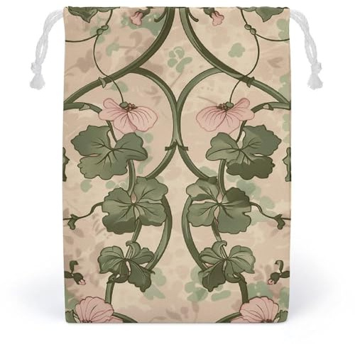 POLESVBM Sacs de rangement réutilisables avec motif feuilles de vigne et fleurs - 12 x 18 cm - Moderne, Style :, 12*18cm, Moderne