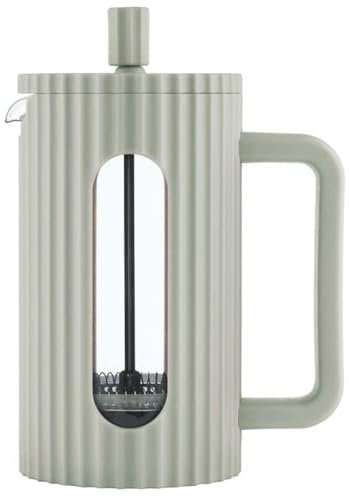Klausberg Teezubereiter Kaffeebereiter French Press 600ml / 5 Tassen, Kaffeepresse Edelstahl filter, Kaffeekanne, Glas Teekanne, Teebereiter, Spülmaschinenfest Teekocher, matt Grün (KB-7750)