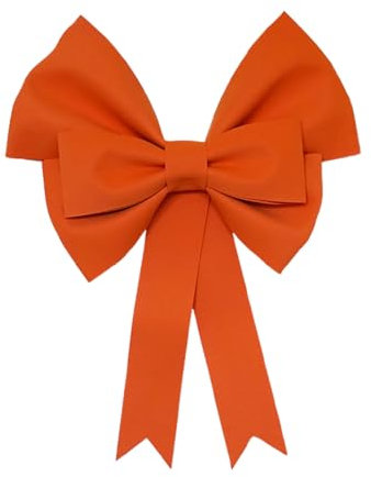 Christmas Tree Toppers Ribbon Bows for Indoor Outdoor Wall Xmas Ornament Treetop Hanging Decorations (F-Orange, 50cmx60cm)