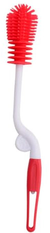 Healeved Goupillon Brosse Rotative Pour Biberon Rouge En Silicone Alimentaire, Séchage Rapide, Brosse Amovible 360° Pour Nettoyage Des Bouteilles Et Tasses Bébé
