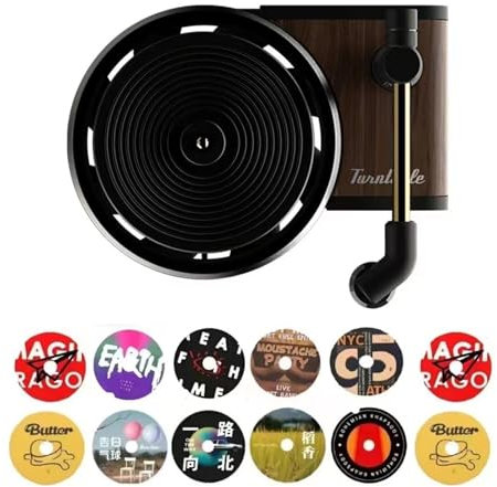 Auto Lufterfrischer, 12 Stück Auto Air Vent Duft Geruch Diffusor im Retro-Stil Plattenspieler Design, Ersatz Aromatabletten Pads Autozubehör für Auto, Zuhause, Büro