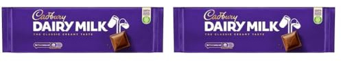 Cadbury Dairy Milk Chocolate Bar, The Classic Creamy Taste, Perfect for Sharing, 300 g (Pack of 2)