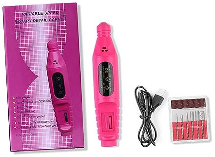 FRCOLOR Machine à Polir Ongles Portable Électrique pour Manucure Outil de Nail Art USB Multifonctionnel Rose