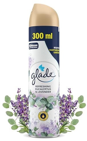 Glade Duftspray für langanhaltende Frische in allen Räumen, Lufterfrischer Spray, Eukalyptus & Lavendel Duft, 1er Pack (1 x 300 ml)