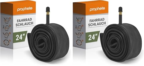 Prophete Fahrradschlauch 24 Autoventil | Etrto 40-507, 47-507, 50-507, 54-507, 57-507 | Geeignet Von 24 X 1,5 bis 24 X 2,125 Zoll Cámara de Aire para Bicicleta, Unisex, Negro, Large (Paquete de 2)