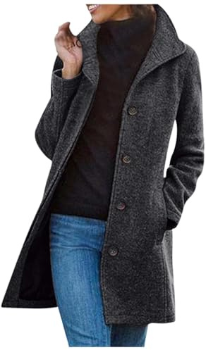 Damen Longline Solid Wollmantel/Winter Oberbekleidung