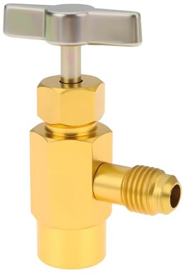 EMSea 1x Apri Rubinetto Per Bombola Refrigerante R134A Da 1/2 ACME Femmina A 1/4 SAE Maschio Per Valvola Bombola Refrigerante Aria Condizionata Auto