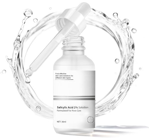 Siero Acido Salicilico, Salicylic Acid 2% Solution, Pori Dilatati Viso, Ripristina la Pelle Fresca e Pulita, Adatto a Pelli Miste e Grasse, 30ml