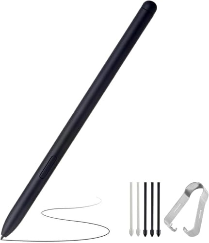 S Pen für Samsung Galaxy Tab S6 LITE Stift Pen S6LITE +5 Stiftspitze (SM-P610/P613/P615/P619/P620/P625) (Schwarz)