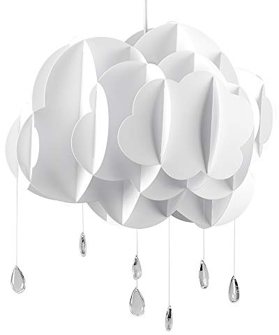 MiniSun | Children's Extra Large Layered Rain Cloud Light Shade with Jewel Droplets | Children's Lighting, Home Décor & Improvement Essential | 43cm Shade Width
