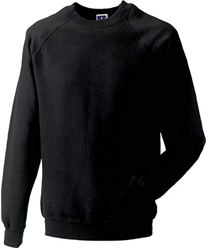 Russel Europe Herren Raglan Sweatshirt Pullover, Größe:L, Farbe:Black