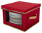 Simplify Holiday Dinner Plate Dinnerware Storage Box | 12.2 Inch | Christmas China | 12 Felt Dividers | Tableware Setting | Red