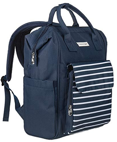 anndora City Rucksack navy blau weiß inkl. Laptopfach Polyester