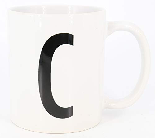 Deqosy PICSonPAPER Buchstaben-Tasse C Tasse mit Buchstaben, Alphabet als Kaffeetasse Buchstabentasse (Buchstabe C)