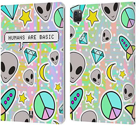 Head Case Designs Queen Pattern Alieni Custodia Cover in Pelle a Portagoglio Compatibile con Apple iPad PRO 11 2020/2021 / 2022