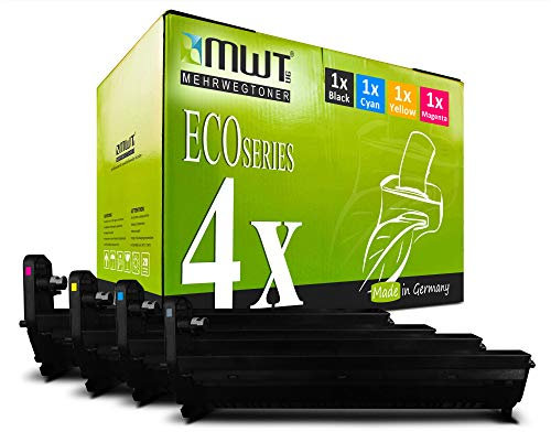 Mehrwegtoner 4X Trommel im Set kompatibel für Oki C610CDN C610DM C610DN C610DTN C610N ersetzt 44315105-08