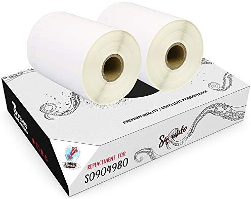 Squuido 2 rollen S0904980 Etiketten kompatibel mit Dymo LabelWriter 4XL | 104mm x 159mm | 220 Etiketten pro Rolle