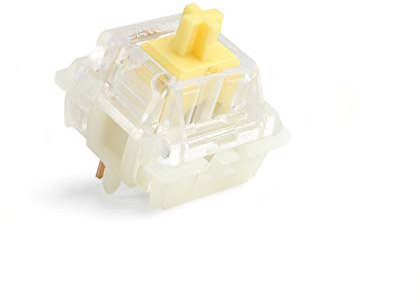 2Duck Gateron Silent Switch Black Red Clear 5pin Transparent Top Keyswitch For DIY Customization RGB Mechanical Gaming Keyboard Compatible With MX Switch (Axis Body : 65 pcs, Color : Silent yellow)