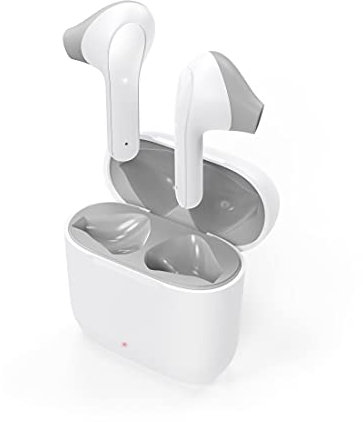 Hama Bluetooth Kopfhörer „Freedom Light“ (True Wireless In Ear Kopfhörer mit Mikrofon, Earbuds mit Ladestation, Laufzeit 28 h, kabellose Kopfhörer mit Spracherkennung und Touch Control) weiß
