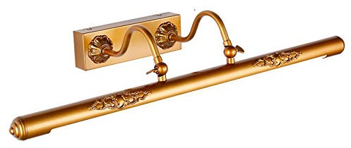 LANMOU LED Spiegelleuchte Badezimmer Retro Spiegellampe Neutralweiß 4000K, IP44 Bad Wandleuchte Messing Vintage Badleuchte Einstellbar Bilderleuchte für Schminktisch Waschbecken,72cm/18w